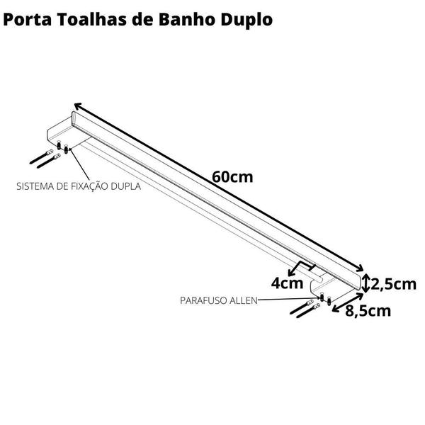 Imagem de Porta Toalhas de Banho Duplo Master Cromado 60cm