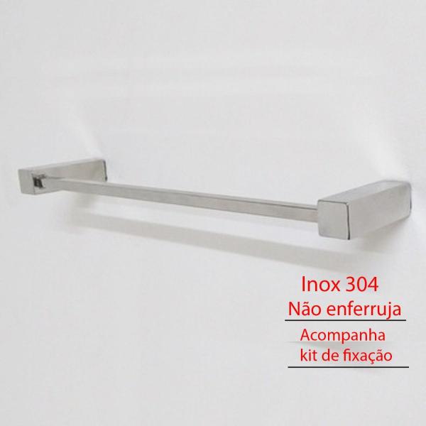 Imagem de Porta Toalhas De Parede 60 Cms Quadrado Inox - Metais Ilheus