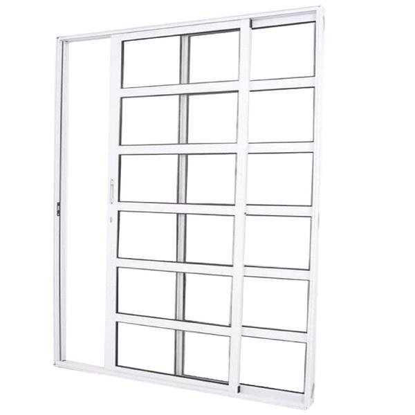 Imagem de Porta Travessa de Correr 2 Folhas 210 x 120cm com Fechadura Linha 25 Branco