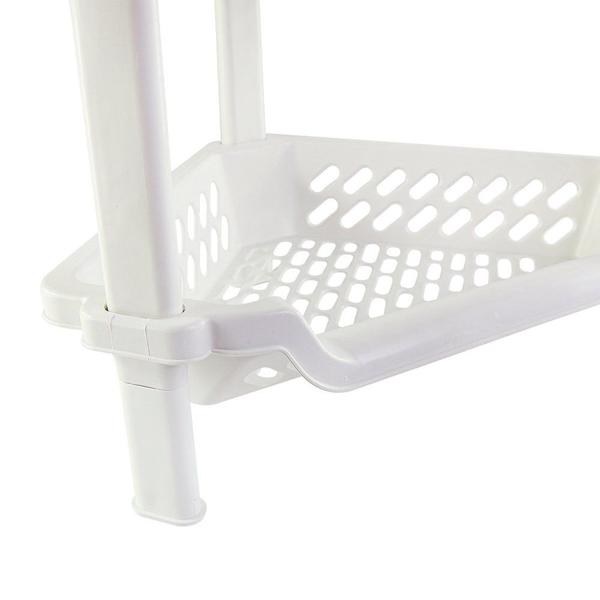 Imagem de Porta Trecos Triangular de 3 e 4 Andares Branco - Prateleira Rack Suporte Organizador