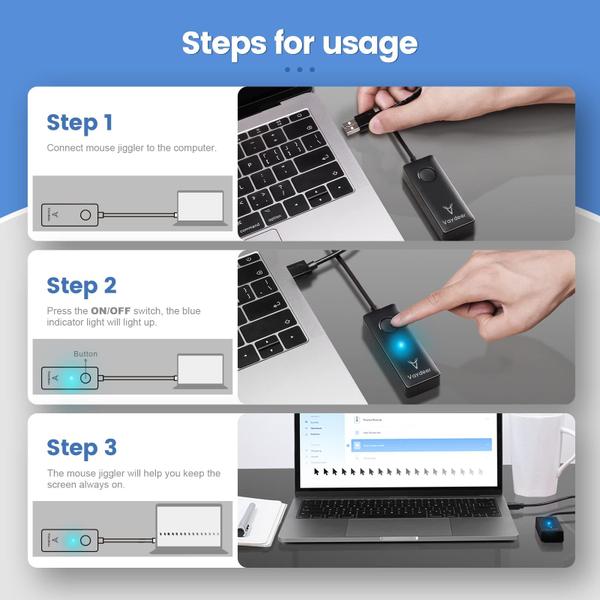 Porta USB Mouse Jiggler Vaydeer FM3011, sem driver Imagem de Porta USB Mouse Jiggler Vaydeer FM3011, sem driver