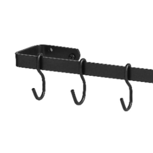 Porta Utensílios E Talheres De Parede 60Cm 10 Ganchos Preto - Metalcromo Imagem de Porta Utensílios E Talheres De Parede 60Cm 10 Ganchos Preto