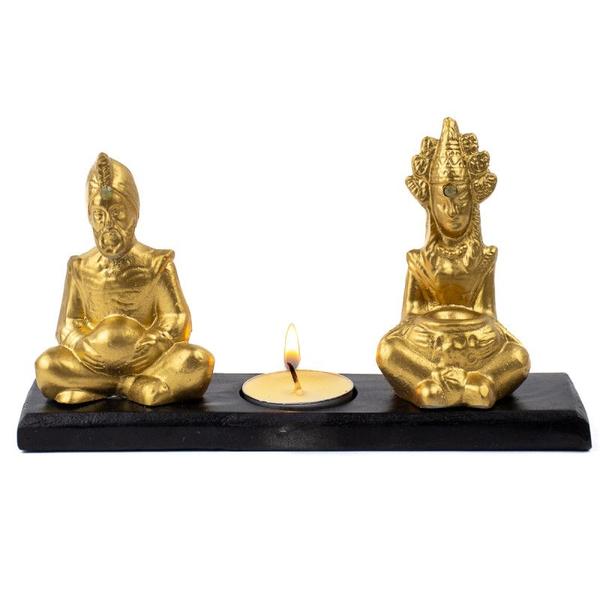 Porta Vela Deuses da Fortuna casal Hindu Dourados - Lua Mística - 100% Original - Loja Oficial Imagem de Porta Vela Deuses da Fortuna casal Hindu Dourados