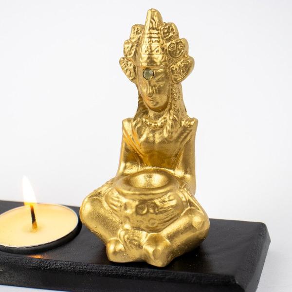 Porta Vela Deuses da Fortuna casal Hindu Dourados - Lua Mística - 100% Original - Loja Oficial Imagem de Porta Vela Deuses da Fortuna casal Hindu Dourados
