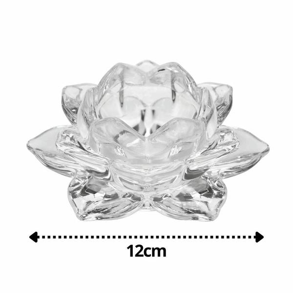 Porta Velas Castiçal Flor de Lotus Vidro Transparente Luxo - Tuut - Yangzi Imagem de Porta Velas Castiçal Flor de Lotus Vidro Transparente Luxo - Tuut