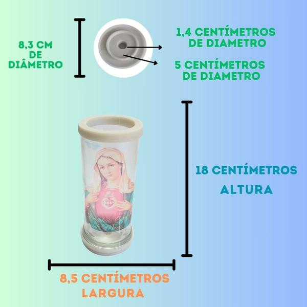 Imagem de Porta Velas vidro e mármore Personalizado Coração de Maria