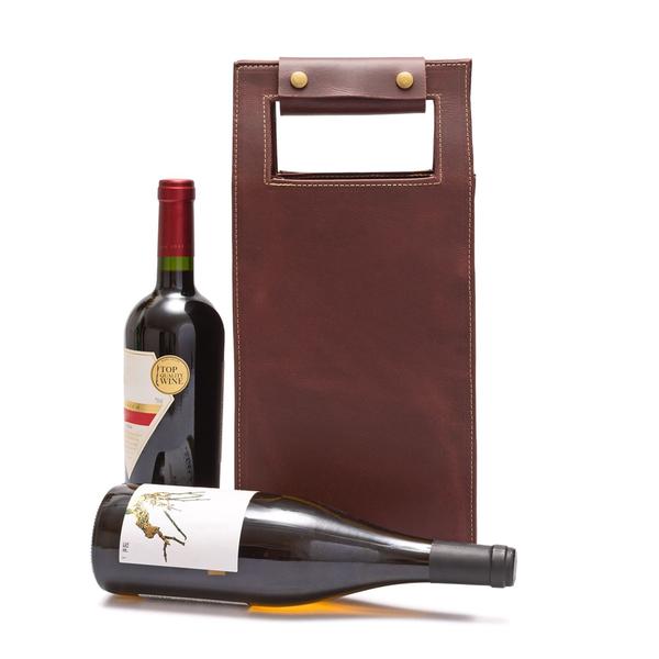 Imagem de Porta Vinho De Couro Legítimo Wine Bag Presente Alto Padrão