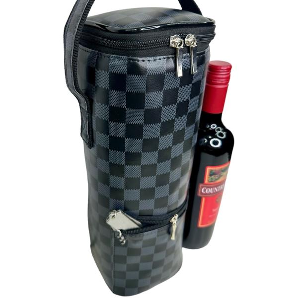 Imagem de Porta Vinho Térmica Wine Bag 1 Garrafa Luxo Pronta Entrega Lançamento Reforçada - GRAY - PV1