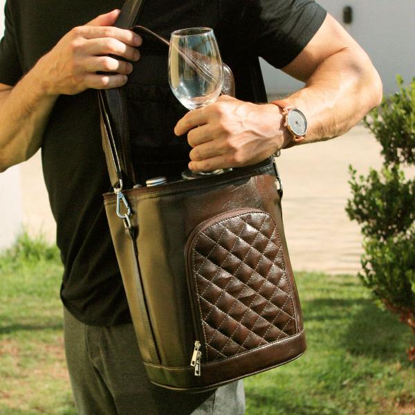 Porta Vinho Wine Bag Porta Garrafa De Vinho Térmica Sintético Premium 4 Divisões - Baitashop Imagem de Porta Vinho Wine Bag Porta Garrafa De Vinho Térmica Sintético Premium 4 Divisões