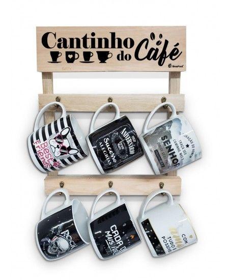 Imagem de Porta xicaras madeira - cantinho do cafe