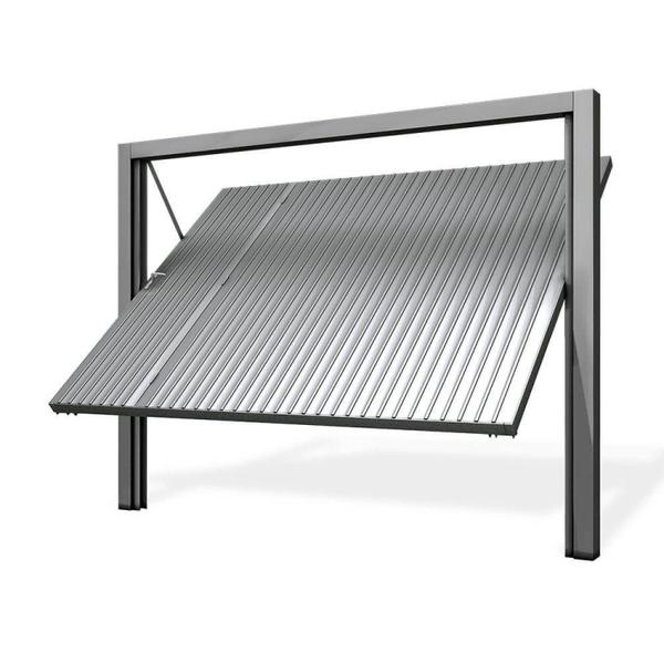 Imagem de Portão Contrapeso de Aço Galvanizado com Chapa Frisada 220x265 Req:12 Cinza