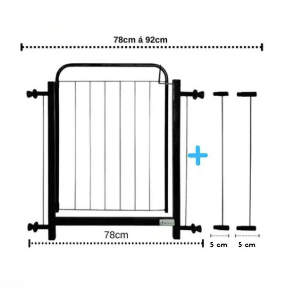 Imagem de Portão Grade Proteção Pet 79,5 A 90 Cm Criança Cães