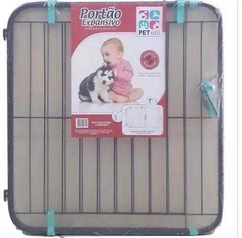 Imagem de Portão Pet Porta Grade Corredor Bebê Expansivo De 70 A 115cm