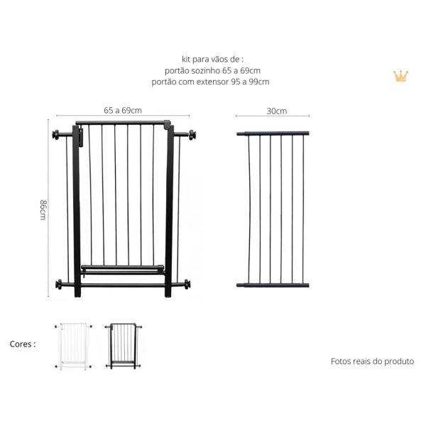 Imagem de Portãozinho Infantil Pet Reforçado 95cm 96cm 97cm 98cm 99cm