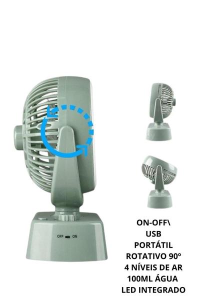 Imagem de Portátil e rotativo ventilador USB com umidificação