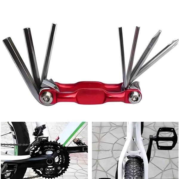 Imagem de Portátil Multi Kit De Ferramentas Reparo Bicicleta Dobrável Chave Allen Falou Hex Conjunto