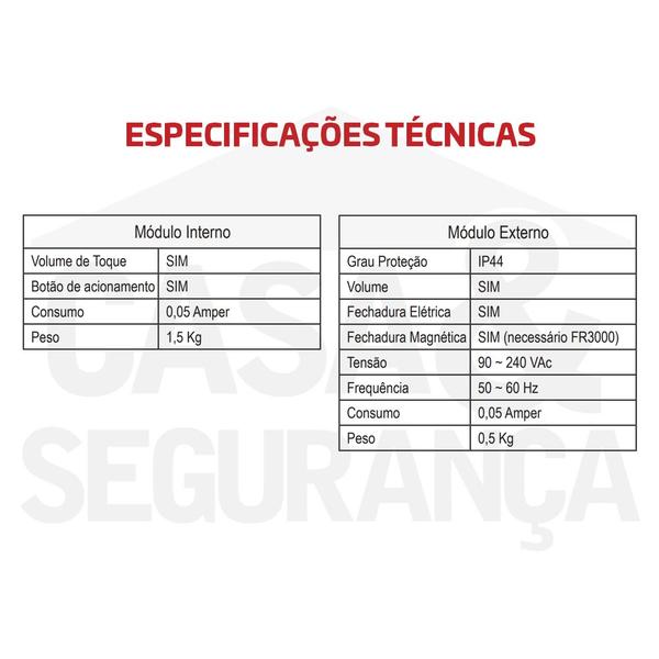 Imagem de Porteiro Eletrônico Interfone Campainha Com Acionamento de Fechadura Class HDL