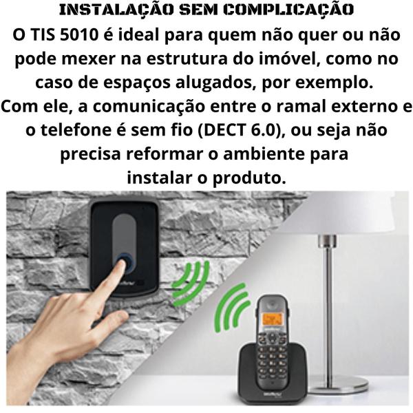 Imagem de Porteiro Interfone Com Ramal Sem Fio Tis5010 Intelbras