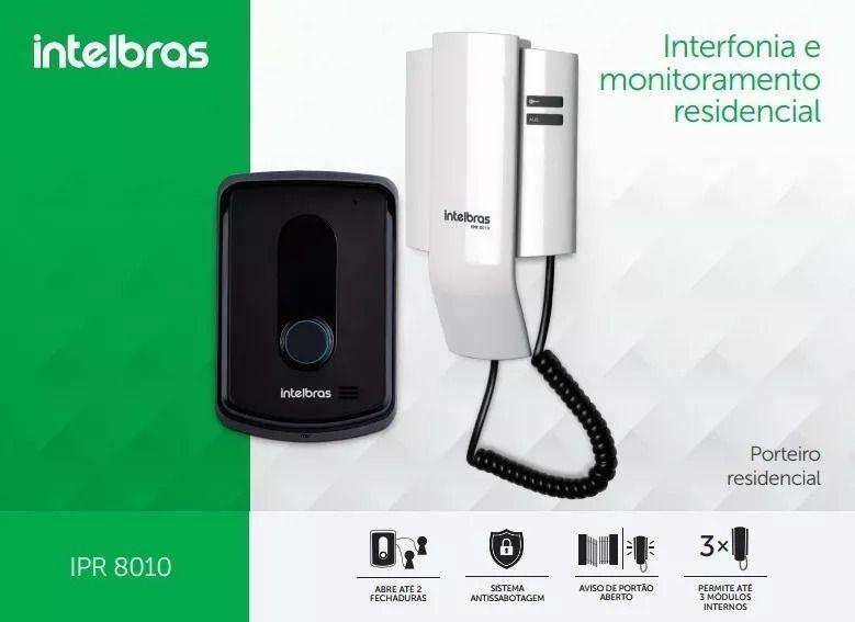 Imagem de Porteiro Interfone Residencial Intelbras Campainha com Fio e Fechadura Fx 1500