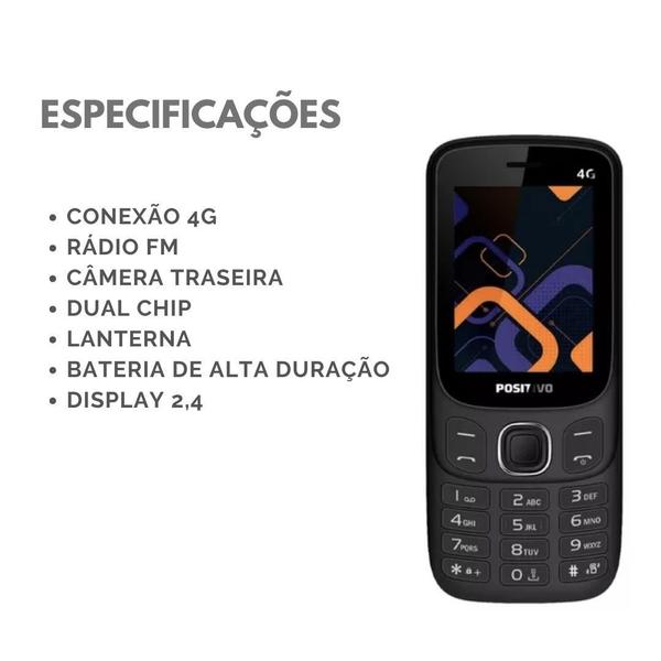 Imagem de Positivo P41 Dual Sim Rádio Am/Fm Bluetooth 3.0 32M Preto