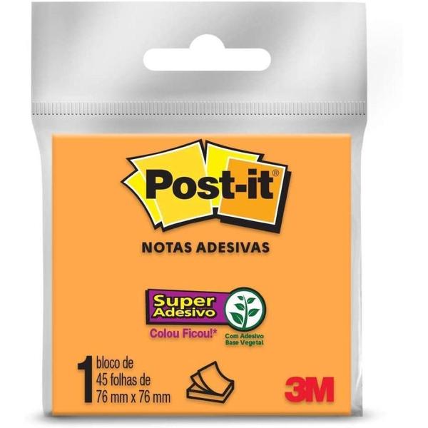 Imagem de Post-it 654 45 folhas 76mm x 76mm Laranja - 3M