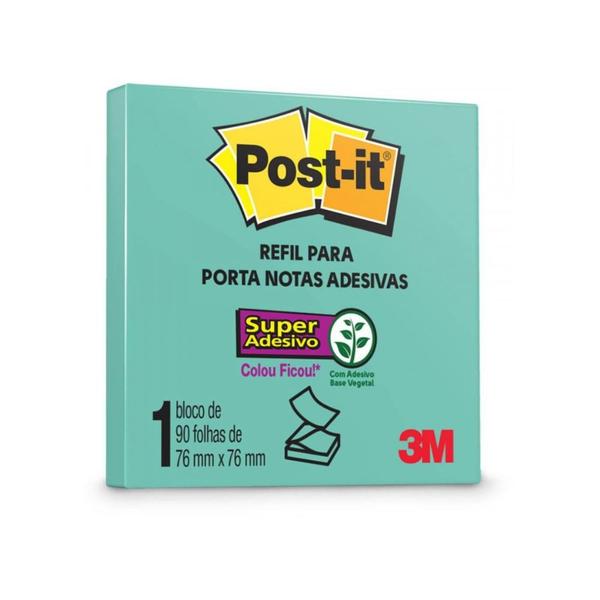 Imagem de Post-it Colorido Adesivo Azul Aqua 76x76mm 90 Folhas