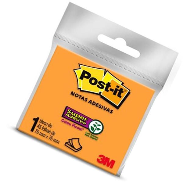 Imagem de Post-it Laranja 76x76mm 45 Folhas 3m