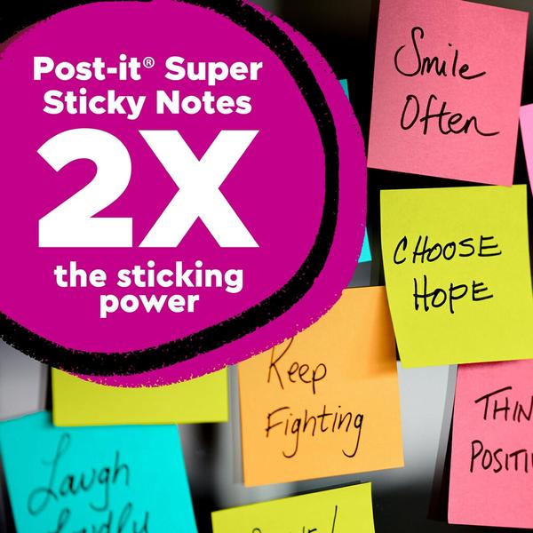 Imagem de Post-it Sticky Notes Super Sticky 76,2 x 76,2 mm 24 blocos