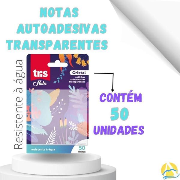 Imagem de Post-It Transparente Cristal Autoadesivo Com 50Un Tris