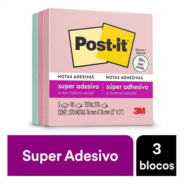 Imagem de POST-IT Viajar 76MM X 76MM 3 Blocos de 90 Folhas 3M