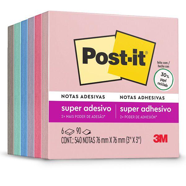 Imagem de POST-IT Viajar 76MM X 76MM 6 Blocos de 90 Folhas 3M