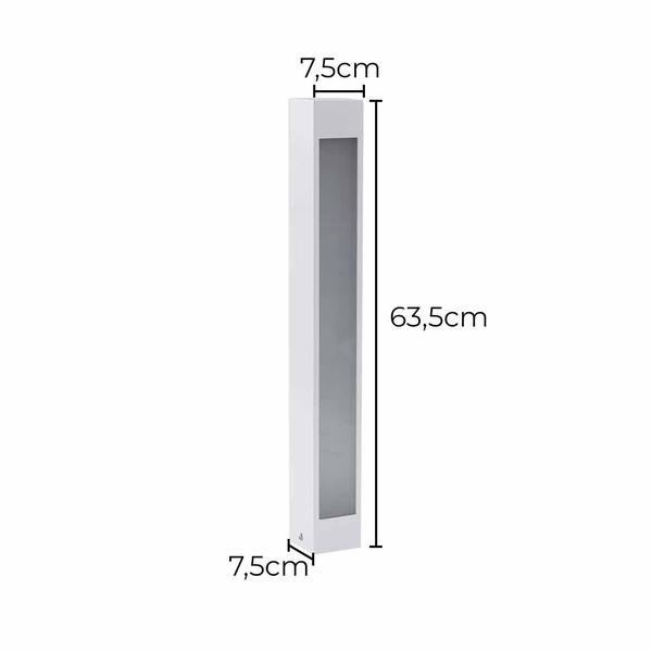 Imagem de Poste Balizador de Jardim Externo Branco + LED T8 60cm Luz Quente ST2946