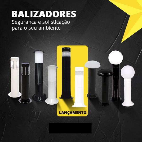 Imagem de Poste Balizador Luminária Aura Casa Sítio Jardim 35cm Marrom