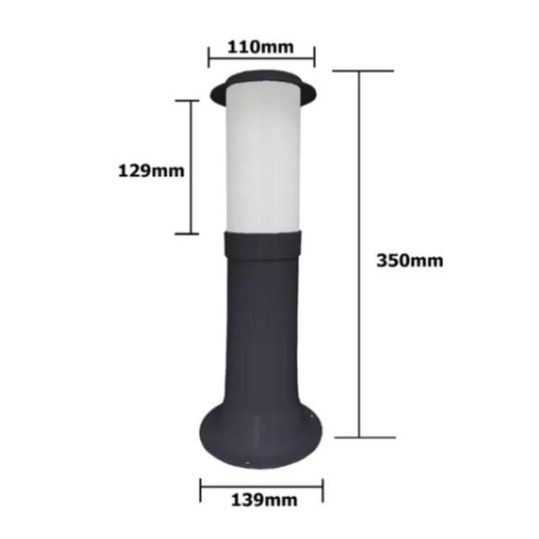 Poste Balizador Luminária Casa Jardim 35Cm Branco Kit 6 - Plaslumi Imagem de Poste Balizador Luminária Casa Jardim 35Cm Branco Kit 6