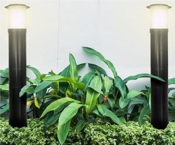 Poste Balizador Luminária Casa Jardim 35Cm Branco Kit 6 - Plaslumi Imagem de Poste Balizador Luminária Casa Jardim 35Cm Branco Kit 6