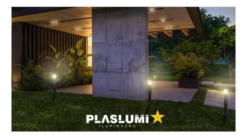 Imagem de Poste Balizador Luminária Casa Jardim 75Cm Branco Kit 2