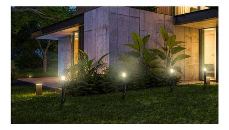 Imagem de Poste Balizador Luminária Casa Jardim 75Cm Preto Kit 4