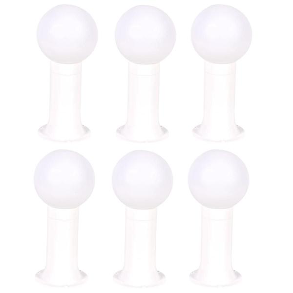 Imagem de Poste Balizador Luminária Globo Jardim 35Cm Branco Kit 6