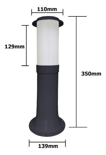 Imagem de Poste Balizador Luminária Sítio Jardim 35cm Marrom Kit 4