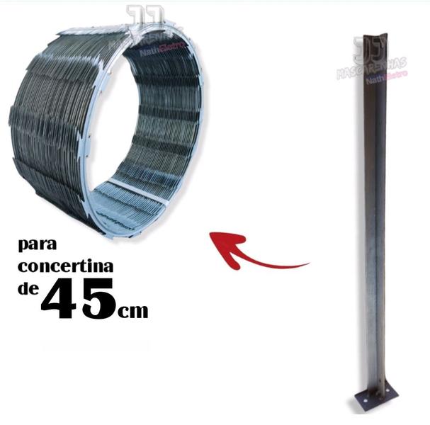 Imagem de Poste Galvanizado para concertina 45cm base - 4 unid.