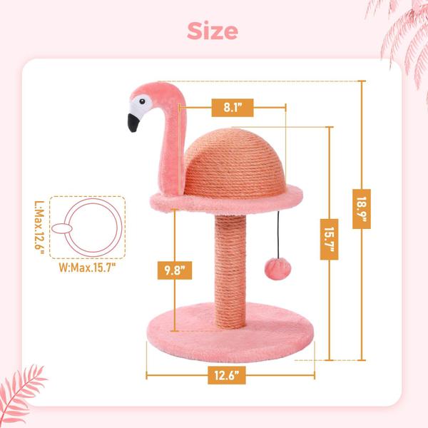 Imagem de Poste para coçar gatos PETEPELA Flamingos Natural Sisal