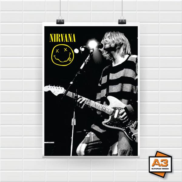 Imagem de Poster Adesivo Banda Nirvana A4 (21cm x 30cm)