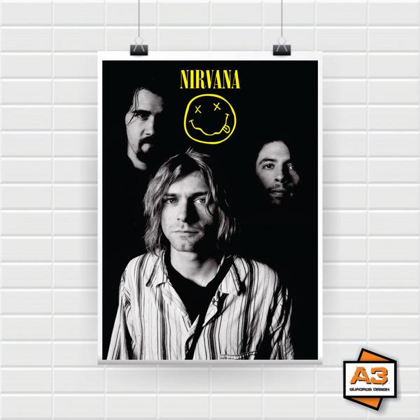 Imagem de Poster Adesivo Banda Nirvana A4 (21cm x 30cm)