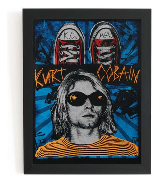 Imagem de Poster Com Moldura Nirvana Kurt Cobain Arte Quadro