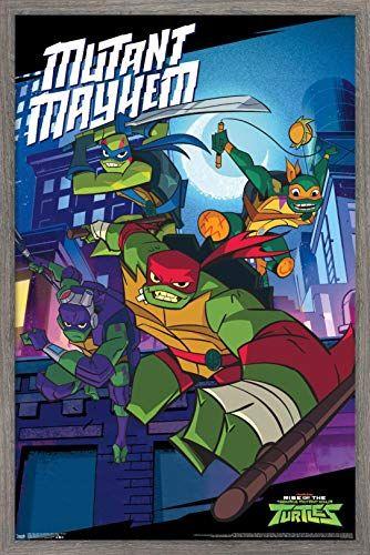 Imagem de Pôster de parede Trends International Nickelodeon Rise of The Teenage Mutant Ninja Turtles - Mayhem 60x90 cm com moldura