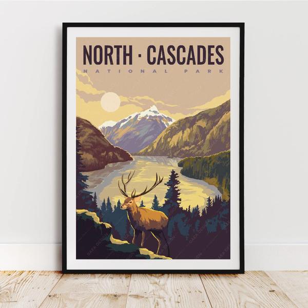 Imagem de Pôster geaverso North Cascades National Park Vintage