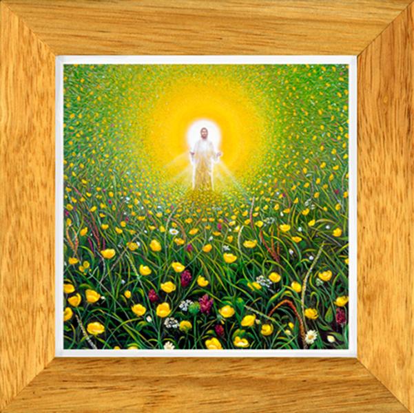 Imagem de Pôster Jesus entre flores - religião - encantos da Natureza - 50 x 50 cm - pronta entrega