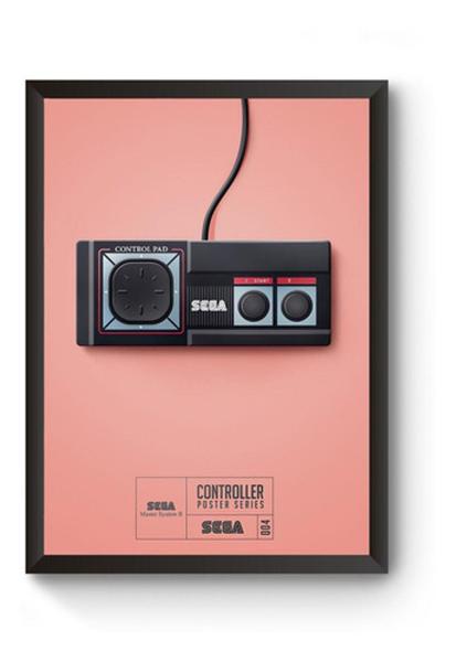 Imagem de Poster Moldurado Game Retrô Controle Master System Quadro