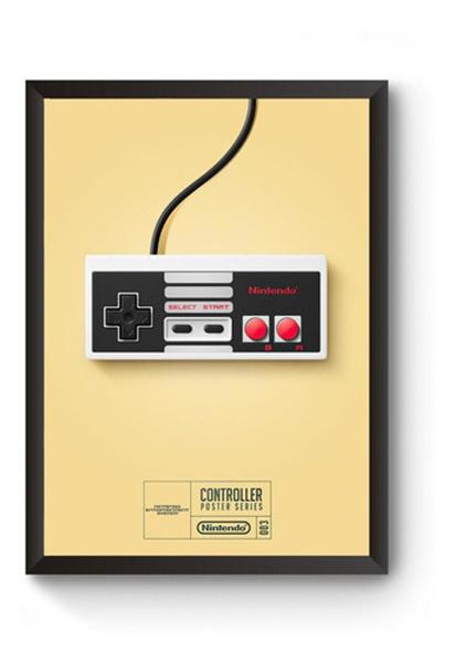 Imagem de Poster Moldurado Game Retrô Controle Nintendinho Quadro