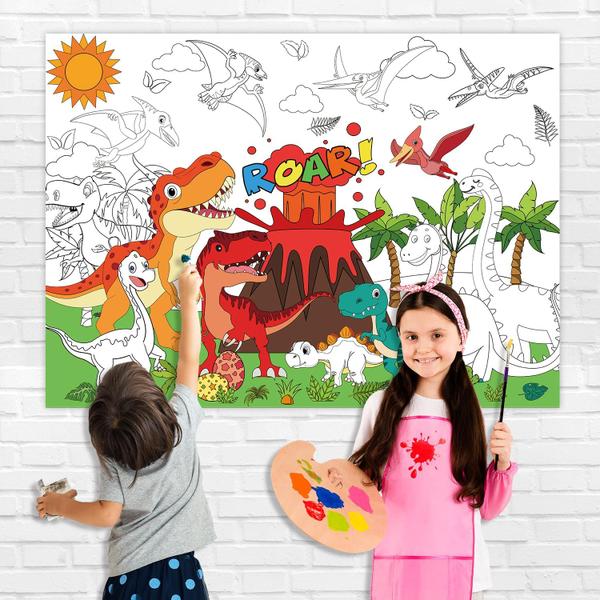 Imagem de Pôster para colorir Nicime Dinosaur 110x80cm com foto para crianças